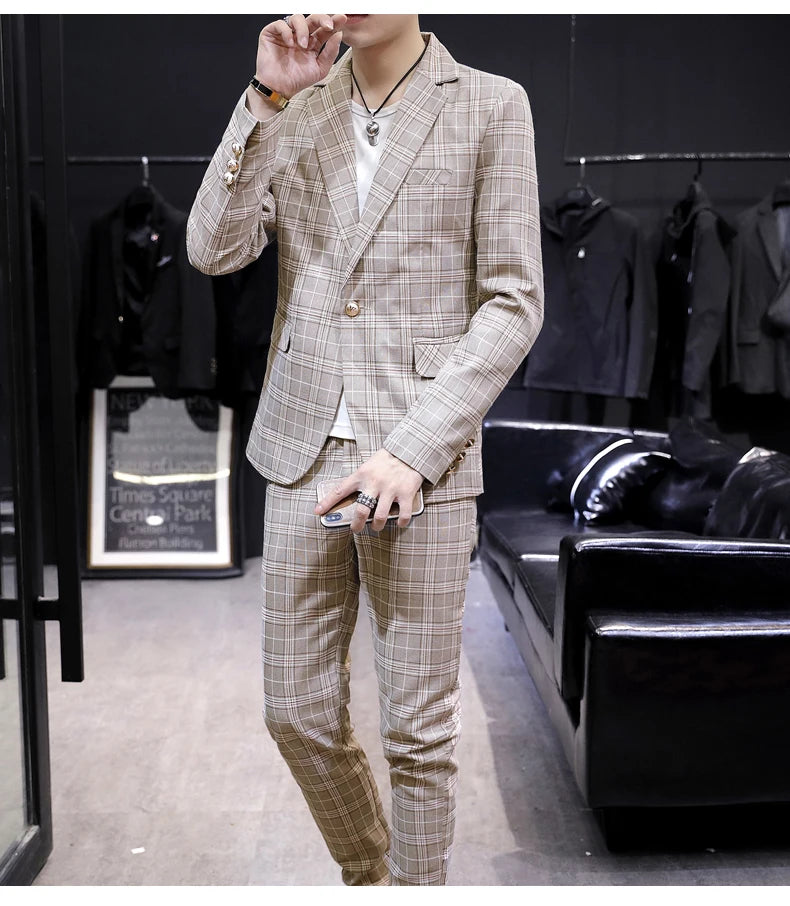 Casual suit jacket fashion loose luffian handsome suit senior sense top single business formal Korean student suit