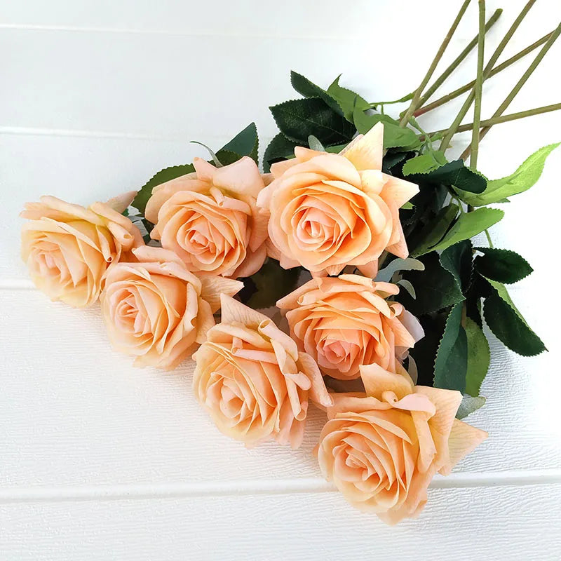 Wedding Decorations 12pcs/Lot Rose Latex Artificial Flowers Floral Silk Real Touch Rose Flowers Home Birthday Party Bouquet
