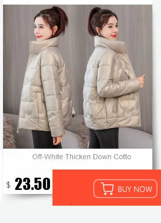 2023 New Winter Jacket Long Coats Women Hooded Glossy DownCotton Jacket Warm Casual Parka Padded Cotton Coat Female