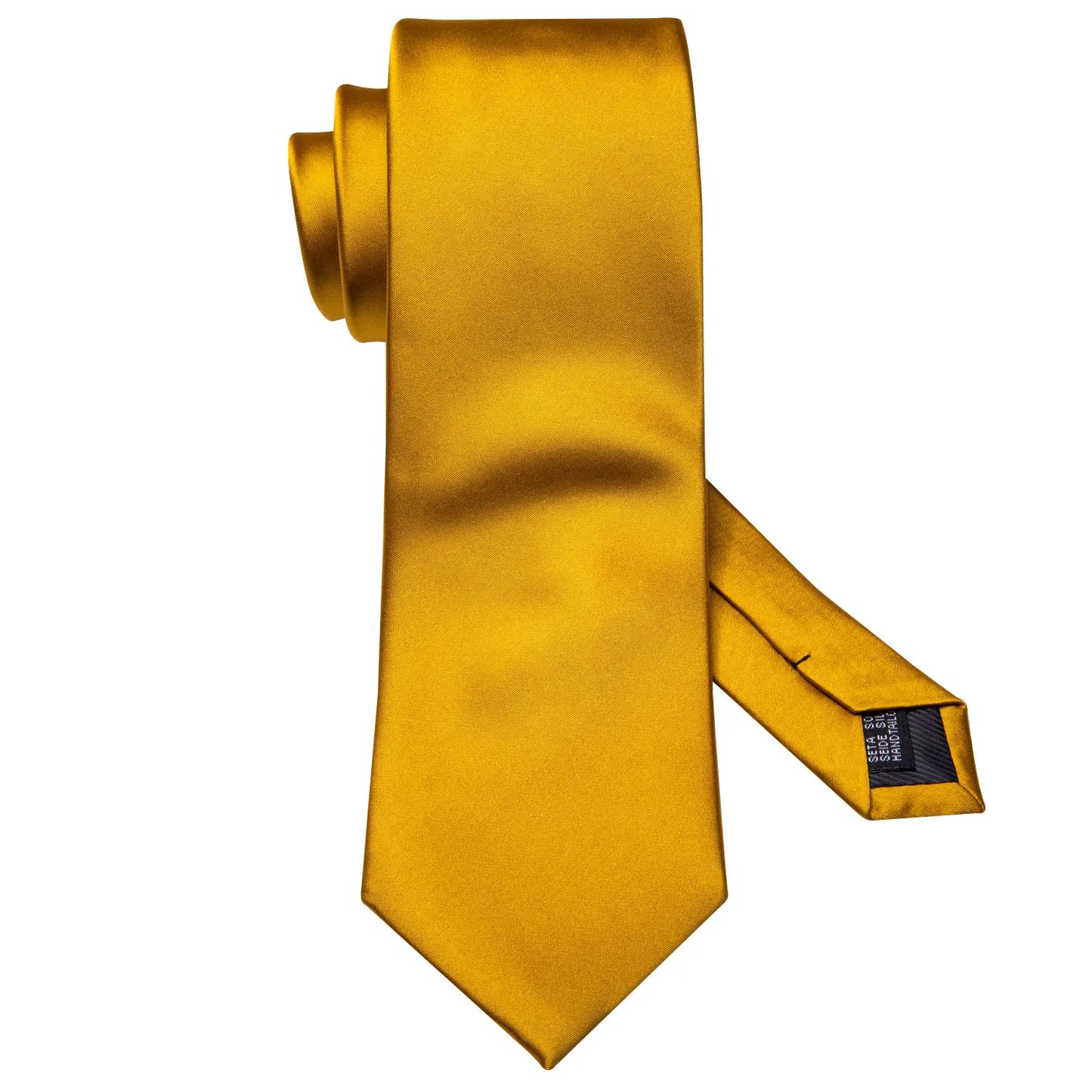 Barry.Wang Gold Beige Yellow Brown Tulip Silk Men Tie Handkerchief Cufflink Set Jacquard Necktie for Male Wedding Business Party