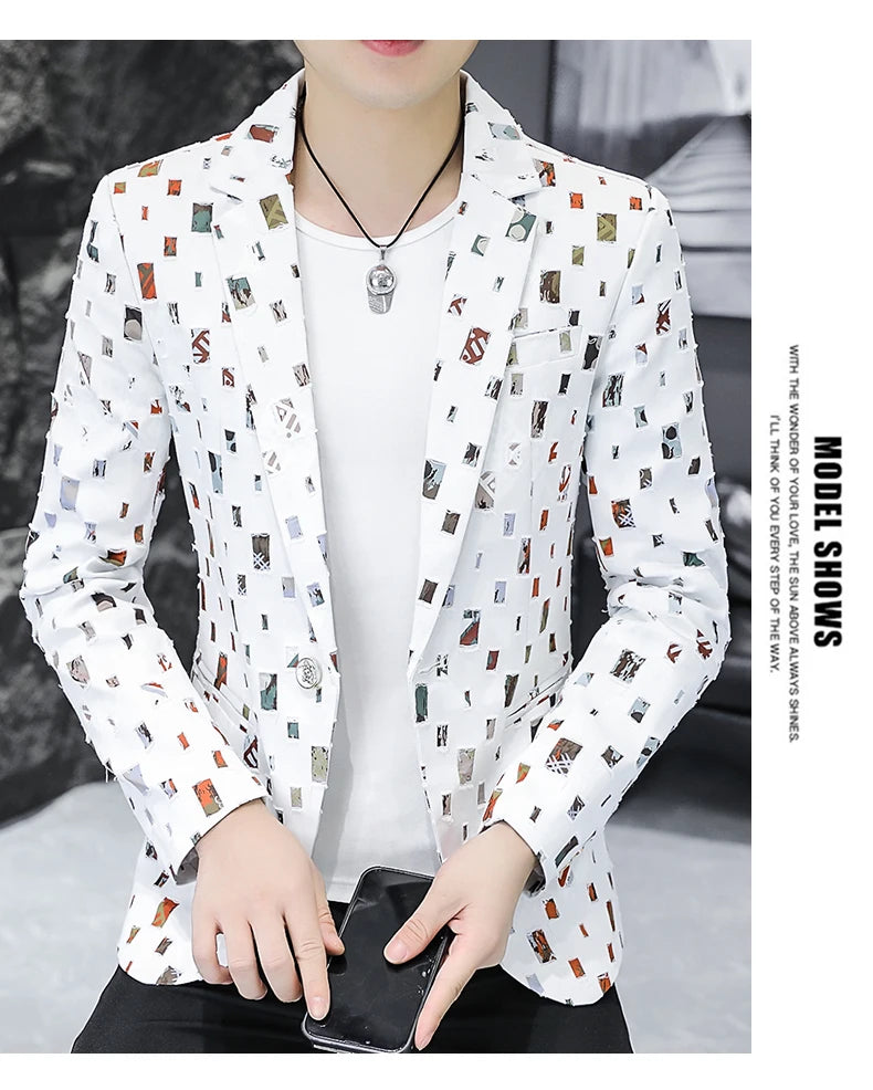 2024 Autumn Suit Men's Youth Slim Fashion Handsome Trend with Korean Version of A Small Suit Formal Single West Coat M-4XL