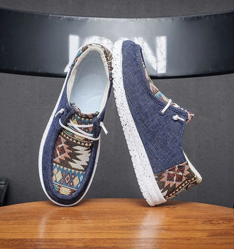 Sneakers Ethnic Style Wear to Work Men's Casual Shoes Round Toe Non Slip Male Shoe Fashion 2025 Luxury Sale Low Price Deals On
