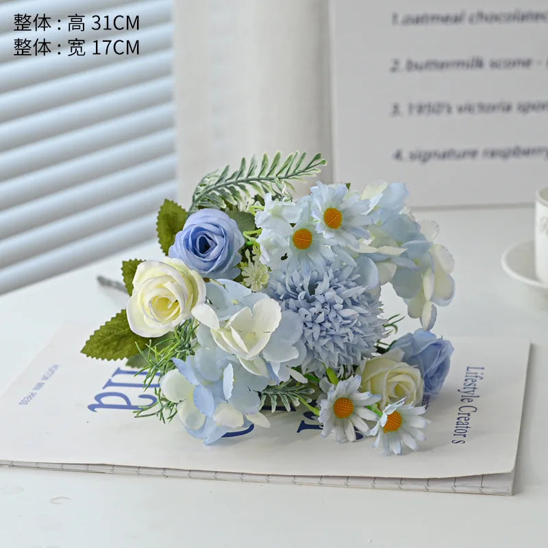 Artificial Flowers Silk Peony For Vase Bride Bouquet Wedding Home Room Table Decoration Fake Floral Hydrangea Gifts