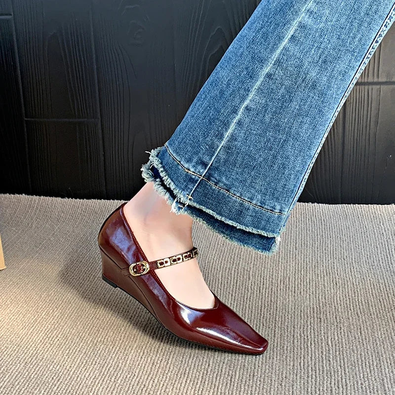 Woman Elegant High-heels 2025 Spring New Fashion French Style Soft Bottom Anti-slippery Versatile Chic Wedding Princess Shoes