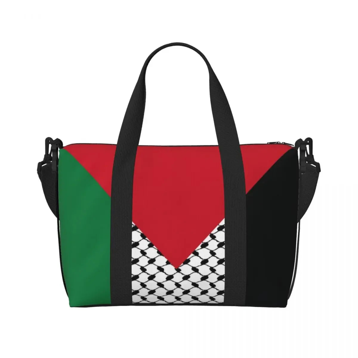 Custom Arabic Calligraphy Name With Palestinians Flag Hand Grocery Tote Shopping Bag Women Large Capacity Beach Gym Travel Bags