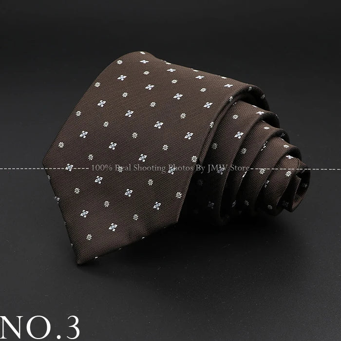 New Design Wedding Men Tie Brown Solid Striped Paisley Flower Neckties Men Business Dropshipping Groom Collar Accessories Gift