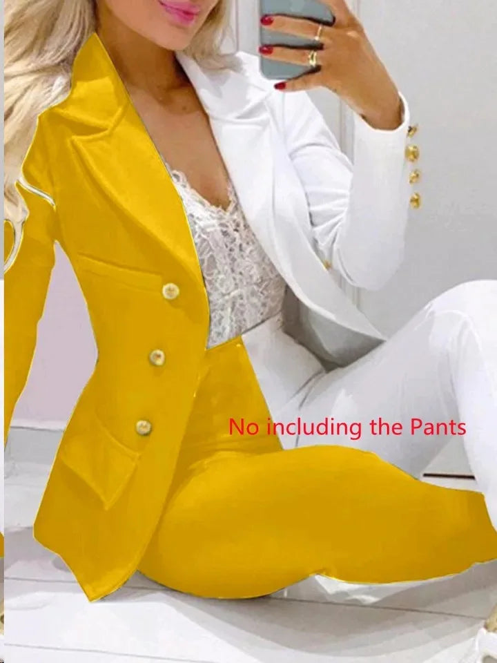Fashion Butterfly Print Blazer Suit and Pants Two Piece Set for Women 2023 Autumn Winter Outfit Office Lady Casual Clothing
