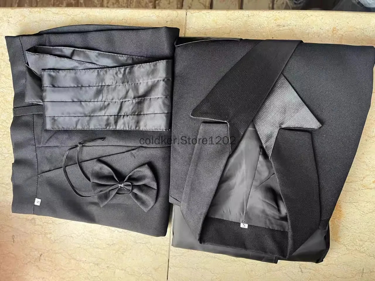 Men's Tuxedo Costume Vintage Formal Tailcoat Slim Fit Peak Lapel Suit Tux Pants Tail Coat Singer Magician Stage Jacket Outfits