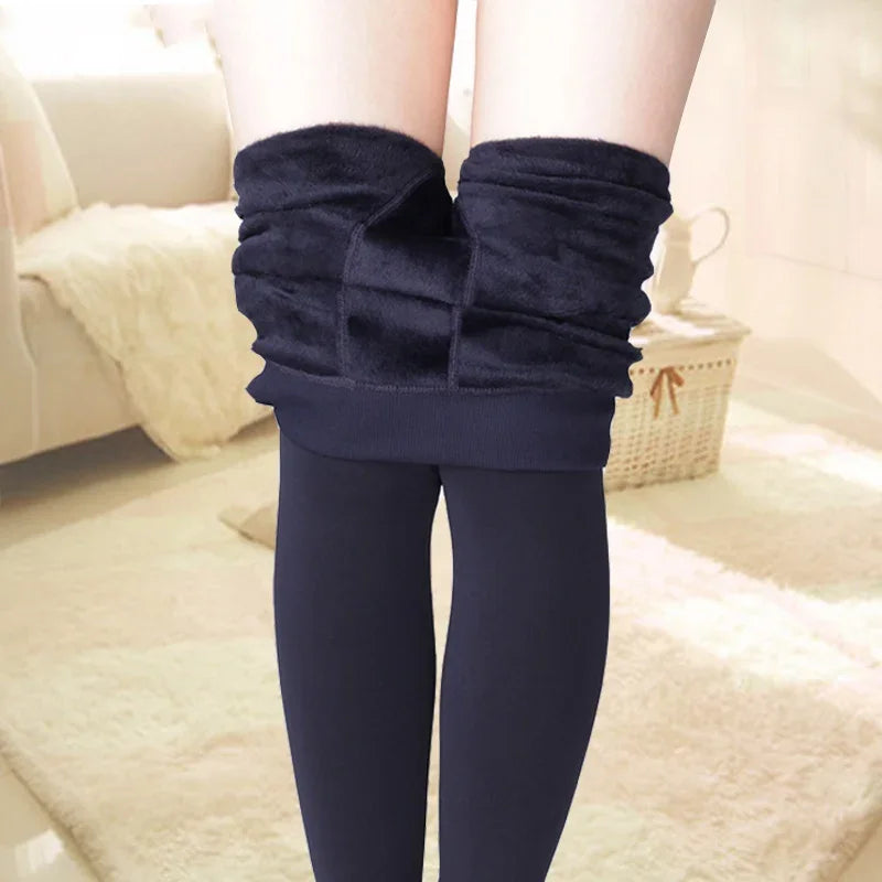 Winter Leggings Knitting Velvet Casual Legging High Elastic Lady's Warm Pants Skinny Pants for Women Polar Pantyhose