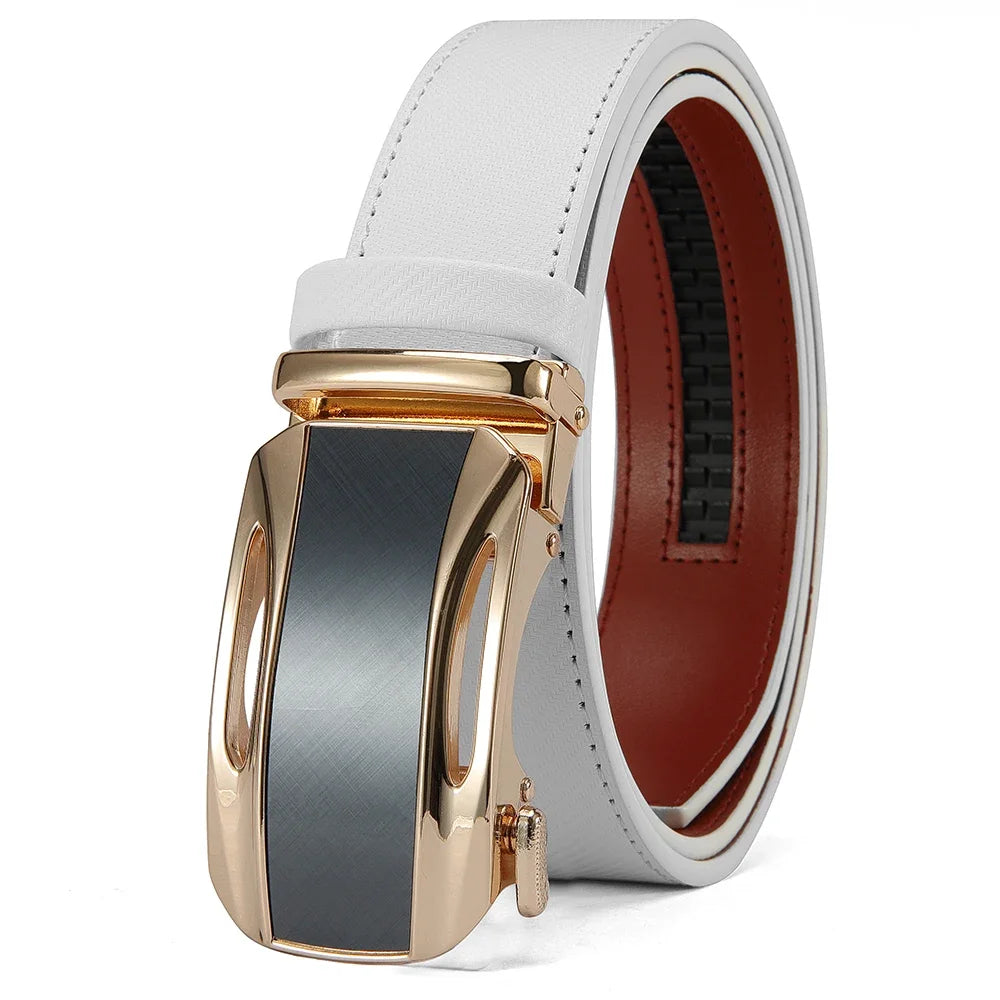 Men Belts Genuine Leather Luxury Famous Brand Belt Automatic Buckle Leather Mens Belt New Fashion Jeans Office Work Casual Belt