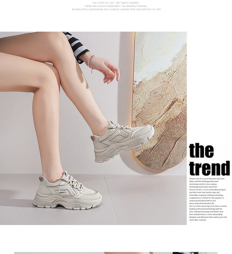 Sneakers for Women Autumn New Style, Korean Version Versatile Thick-Soled Single Shoes, Sports Shoes Running Casual Shoes