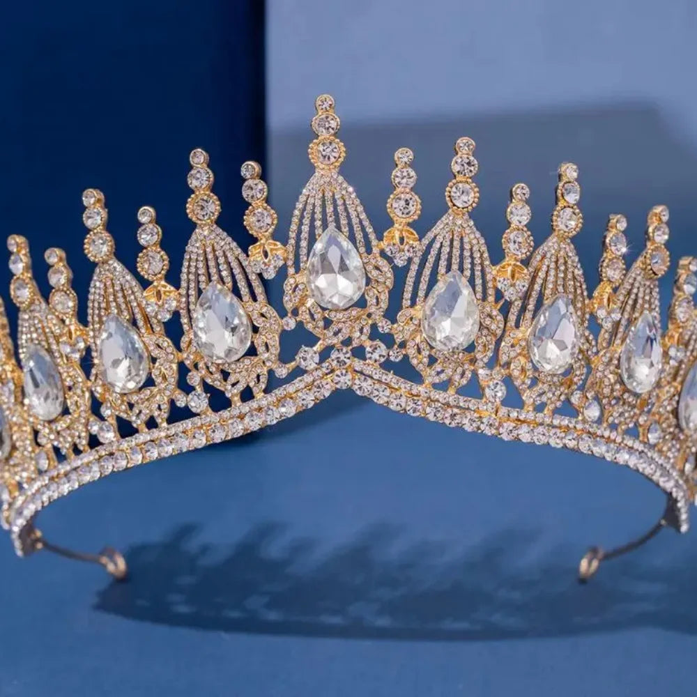 Baroque Crystal Tiaras And Crowns Luxury Rhinestone Prom Diadem Bridal Wedding Hair Accessories Jewelry Crown Tiara For Women