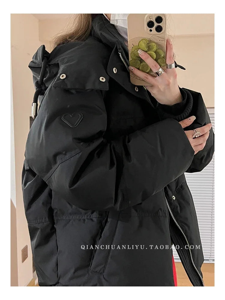 Women Long Down Jackets Coat 2024 Winter Unisex Warm Coat Loose PufferJacket Hooded New Long Parka Windproof Parkas Zipper Coat
