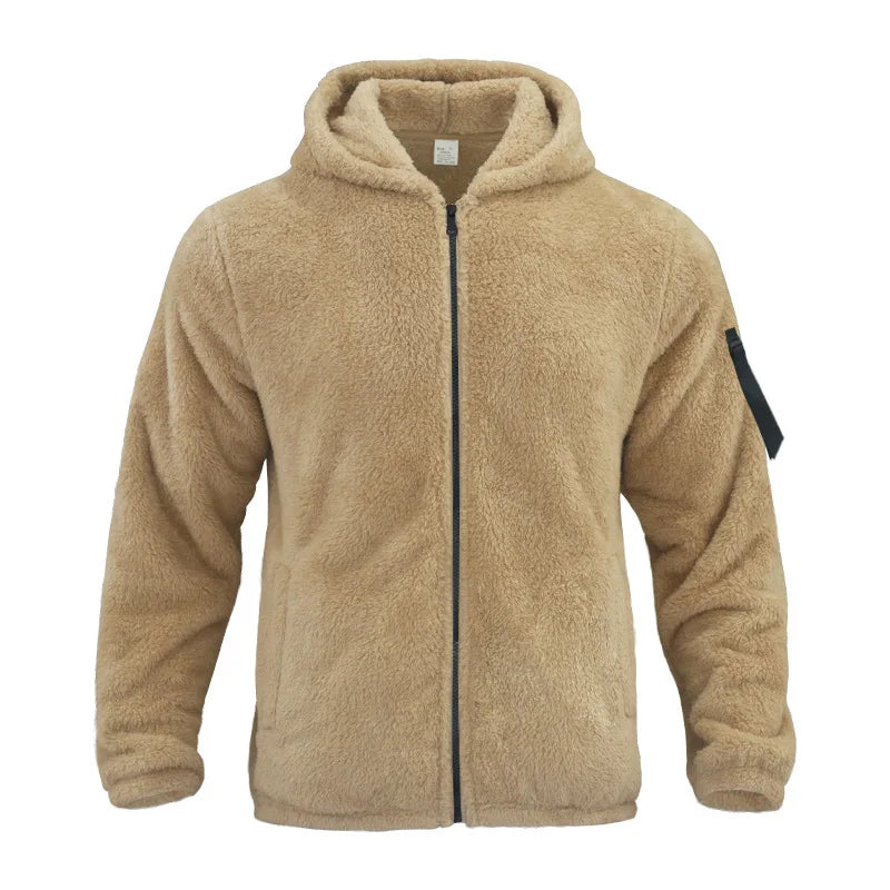 Men's Winter Jacket Warm Loose Casual Fleece Soft Fabric Velvet Skin Friendly Solid Streetwear Fashion Jackets Coats for Men