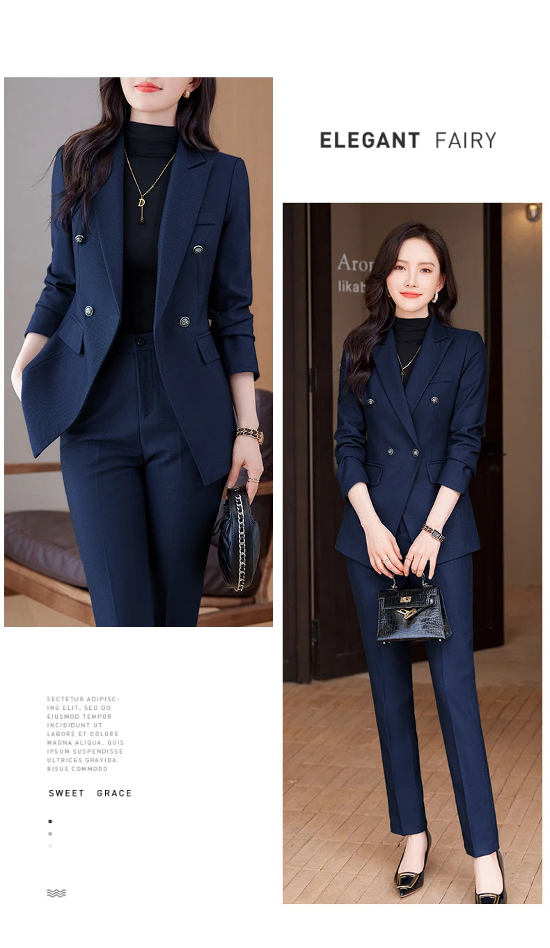 Women's Professional Suit Pantsuits, Highest Temperament to Make You Unique, Autumn and Winter Fashion, New