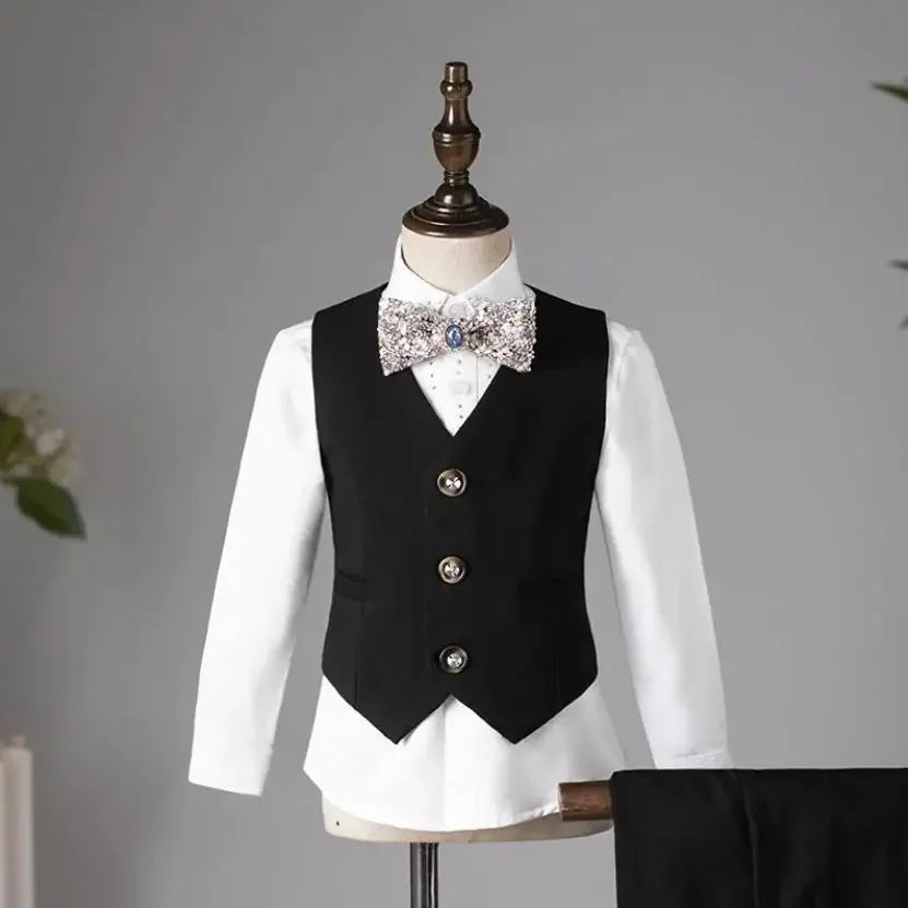 Children's Suit Set For Boys 2024 New Autumn And Winter High-End Fashion Show, Blazers For Boys Hosting Piano Performances A4236