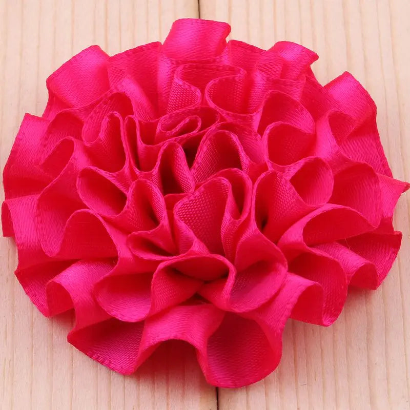 10PCS 5.5CM Satin Artificial Lace Fabric Wedding Dress Chiffon Flowers Bride Clothes Headwear Decoration