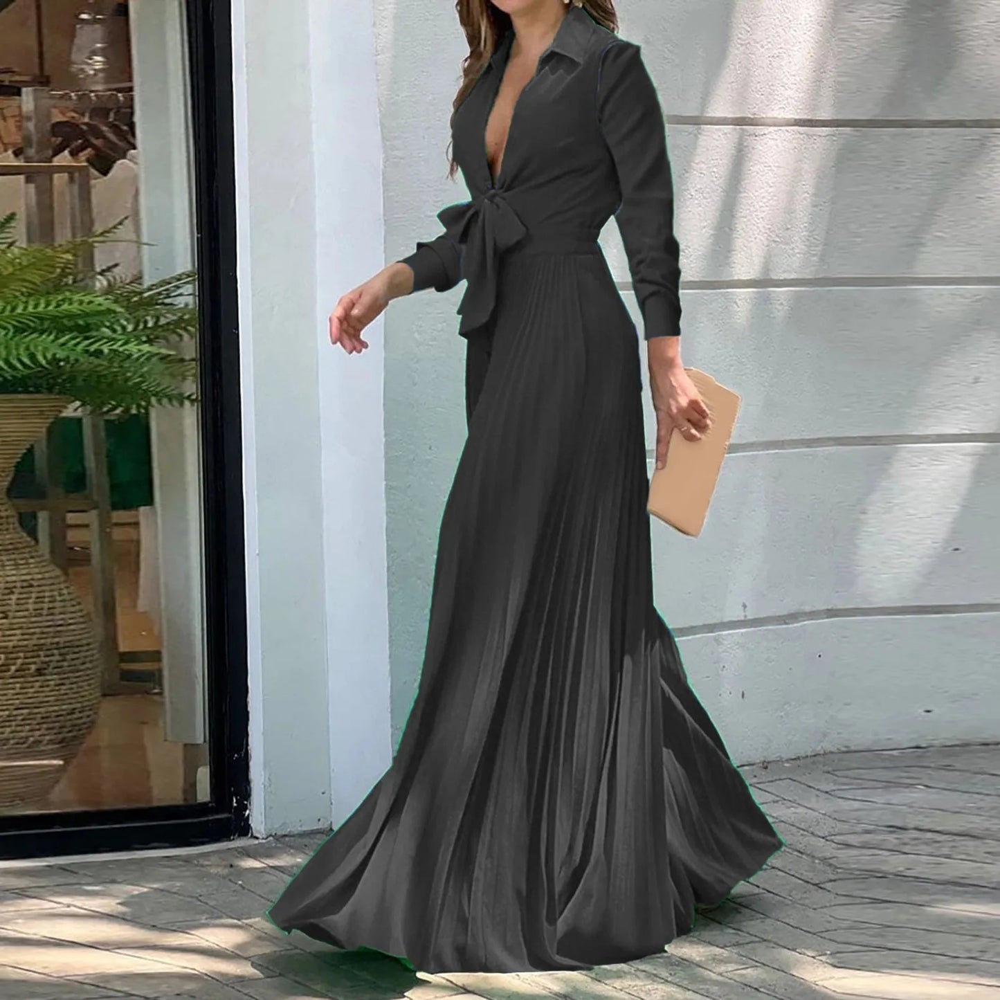 New Years Jumpsuit Women Women Waist High Long Sleeve Sense Green Deep V Neck Light Luxury Women Dress Rompers And Jumpsuits