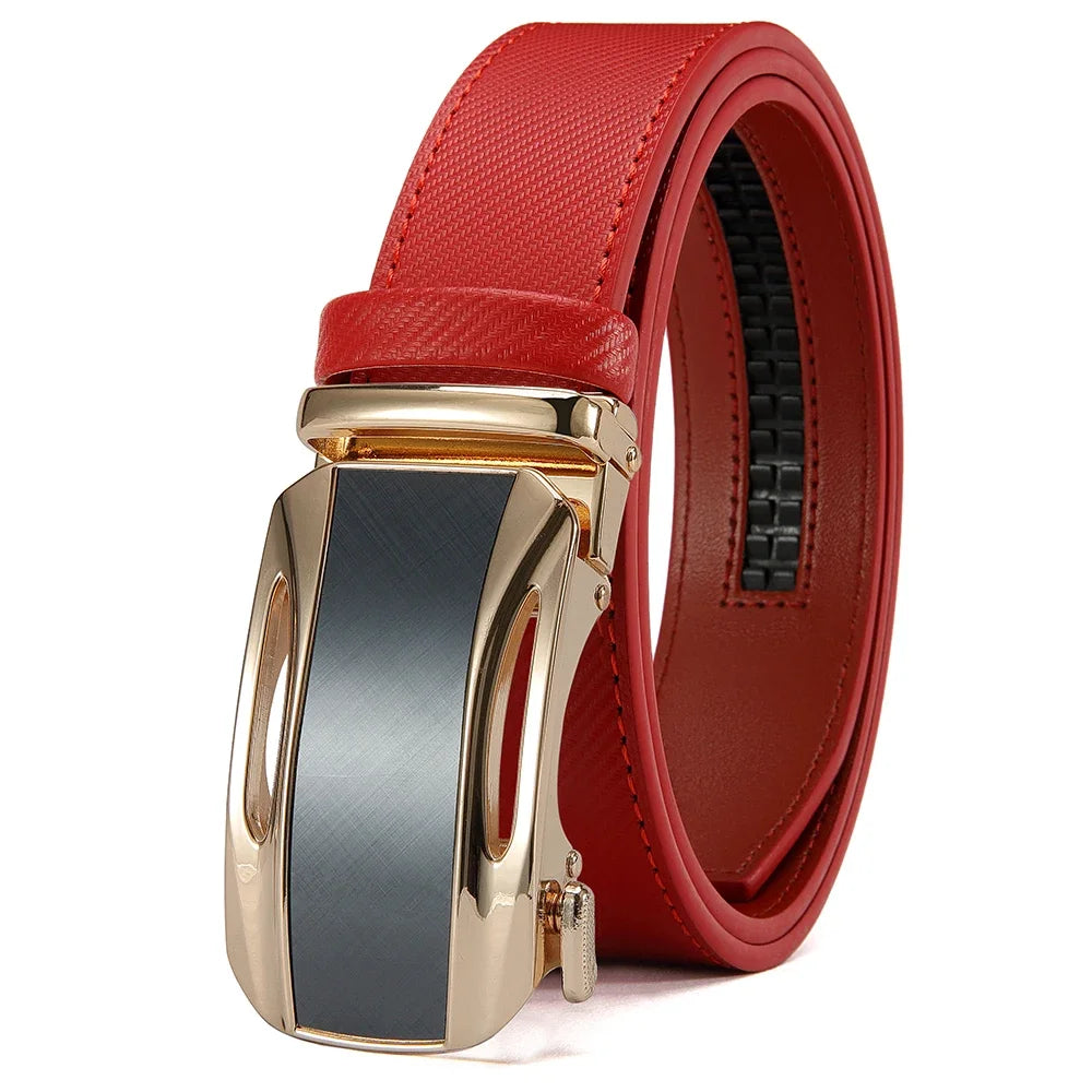 Men Belts Genuine Leather Luxury Famous Brand Belt Automatic Buckle Leather Mens Belt New Fashion Jeans Office Work Casual Belt