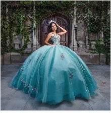 EVLAST Customized Pink Quinceanera Dress Ball Gown 3D Floral Applique Beading Tiered Corset Sweet 16 Vestidos De XV 15 Anos SQ88