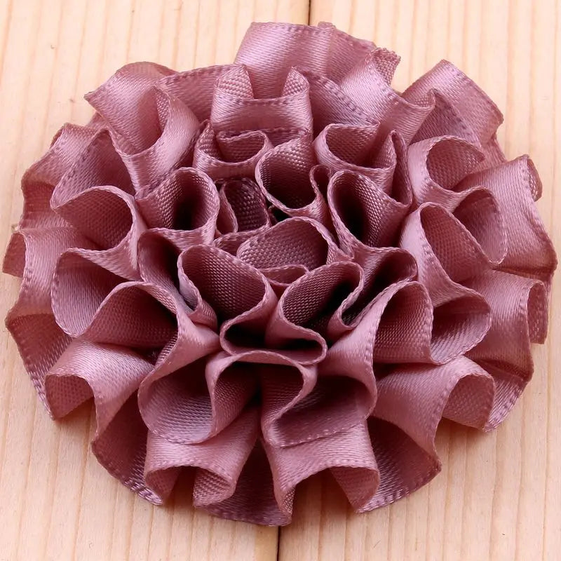 10PCS 5.5CM Satin Artificial Lace Fabric Wedding Dress Chiffon Flowers Bride Clothes Headwear Decoration
