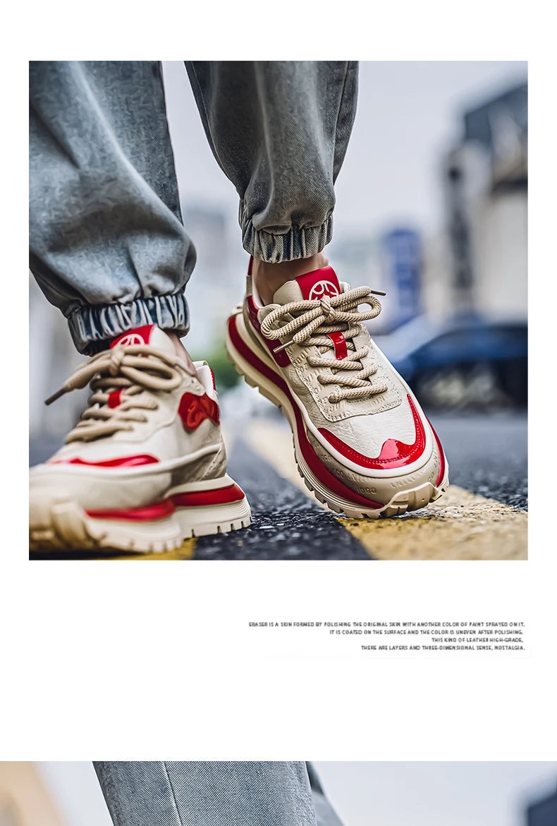 Casual Sneaker Loafers Men's Sneakers Male Sneakers Thick Bottom Shoes for Men Sports and Leisure Soft and Comfortable Non-Slip