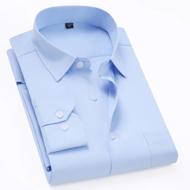 New Men's White Business Shirt Autumn Long Sleeve Leisure Plus Size Big 11XL 10XL 9XL Patchwork Black Yellow Social Dress Shirts