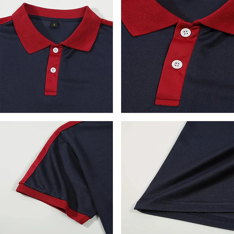 Summer Men's Short sleeved Polo Shirt Business Casual Collar T-shirt Plus Size Breathable Top European and American Plus size