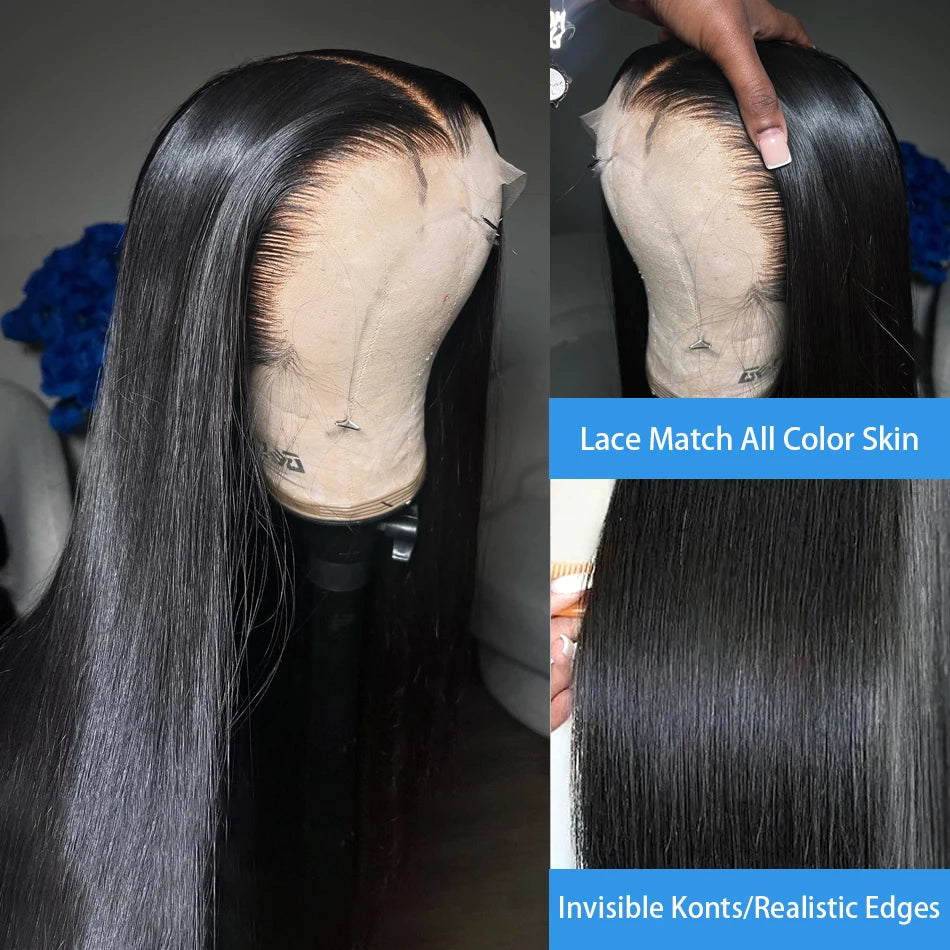 200% 13x4 Bone Straight Lace Front Wigs Human Hair Brazilian Remy Transparent 13x6 HD Lace Frontal Wig 26 28 30 Inch Closure Wig