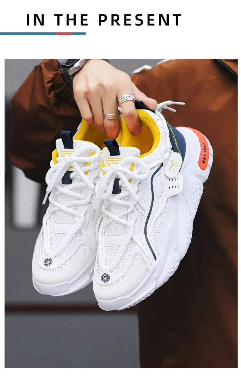Men's Sneakers 2025 Spring Comfortable Non-slip Outdoor Running Shoes Elasticity Platform Basketball Athletic Tenis Masculino