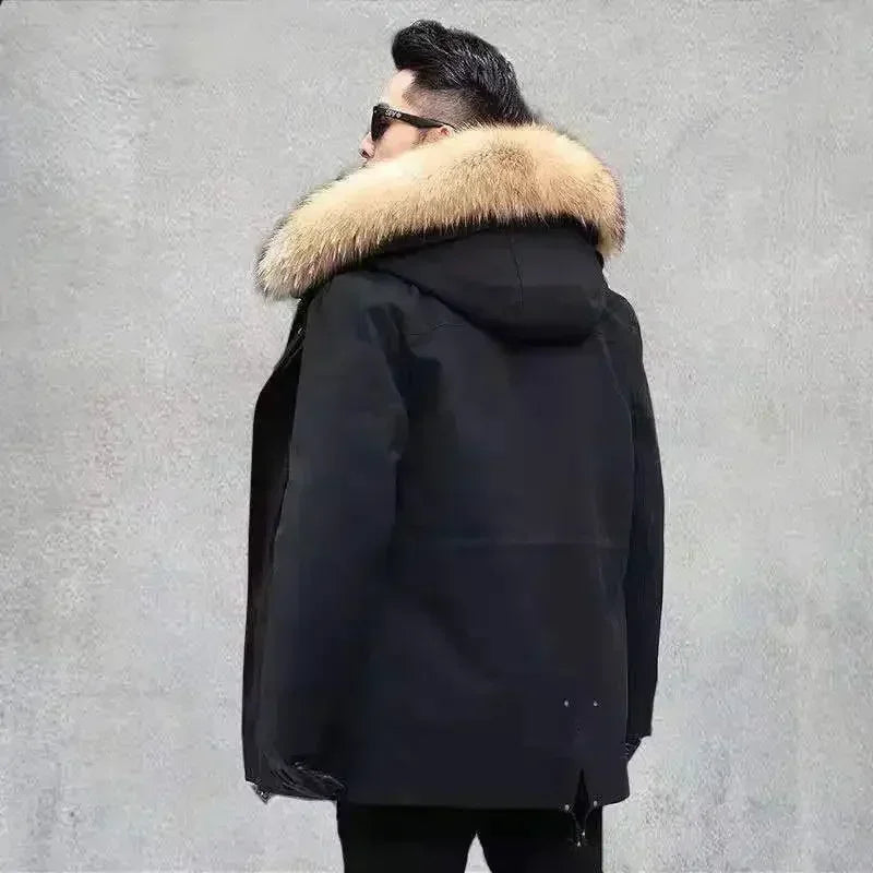 2024 New Casual Winter Men's Down Jacket Fox Fur Men's Coat Coat Men Clothing Coat Winter Jackets Mens Jacket Men Jacket