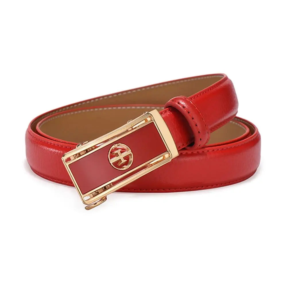 Casual Elegant Luxury Famous Designer Genuine Leather Belt Ladies Dress Belts Pants Bands Automatic Buckle Waistband