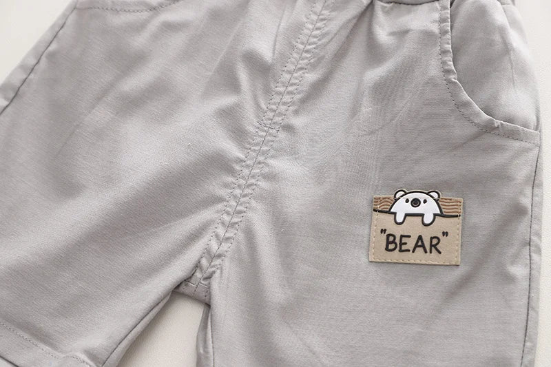 Baby Boy Cotton Summer Outfit Set with Print Bear T-Shirts And Shorts 2Pcs Toddler Tracksuit Infant Fashion Children's Clothing