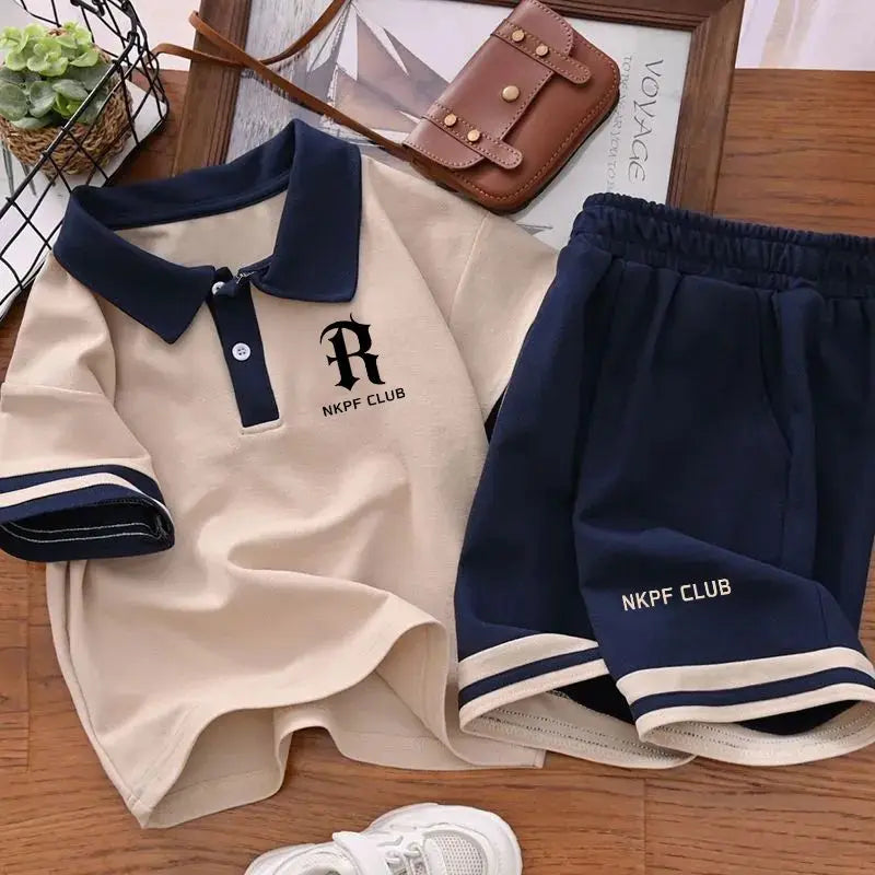 Summer Kids Boys Clothes Sets School Short Sleeve Polo T-Shirt + Short Pants 2PCS Sport Kids Clothing Children Outfits 3-12 Year