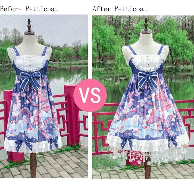 Girls Ruffled Short Petticoat with/no Hoop Solid Color Fluffy Bubble Tutu Skirt Puffy Half Slip Prom Crinoline Underskirt