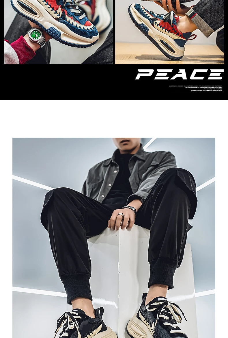 Men's Sneakers Thick Bottom Casual Sneaker Shoes for Men Wear-resistant Apring and Autumn Soft and Comfortable Fashion Non-Slip