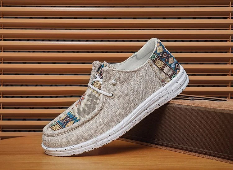 Sneakers Ethnic Style Wear to Work Men's Casual Shoes Round Toe Non Slip Male Shoe Fashion 2025 Luxury Sale Low Price Deals On