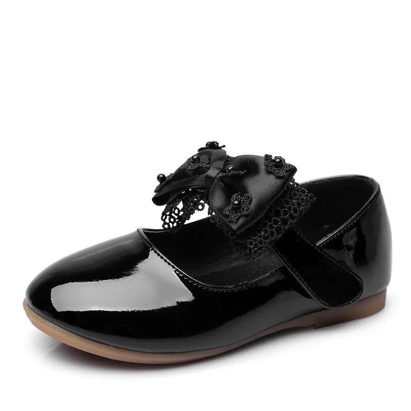 Baby Girls Shoes Kids Wedding Party Shoes Little Girls Patent Leather Shoes Flower Princess Shoes for Dance Red White Black
