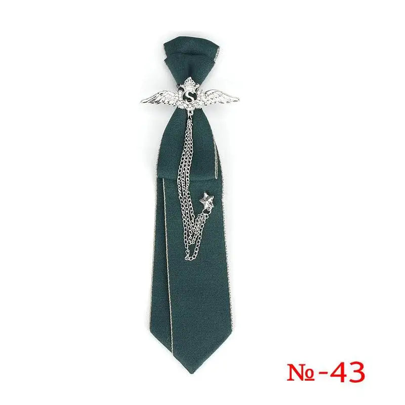 Retro Fabric Ribbon Rhinestone Black Bow Tie Collar Bowkont Cravat School Girl Boys Gifts for Women Clothing Jewelry Accessories