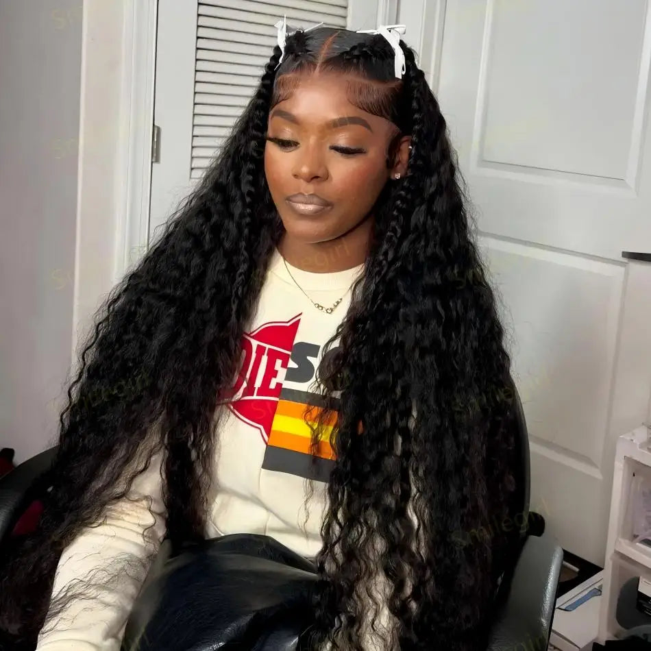 40 inch Deep Wave 13x6 HD Lace Frontal Wigs For black Women Water Wave Curly Lace Frontal Wigs 13x4 Lace Front Wig Human Hair