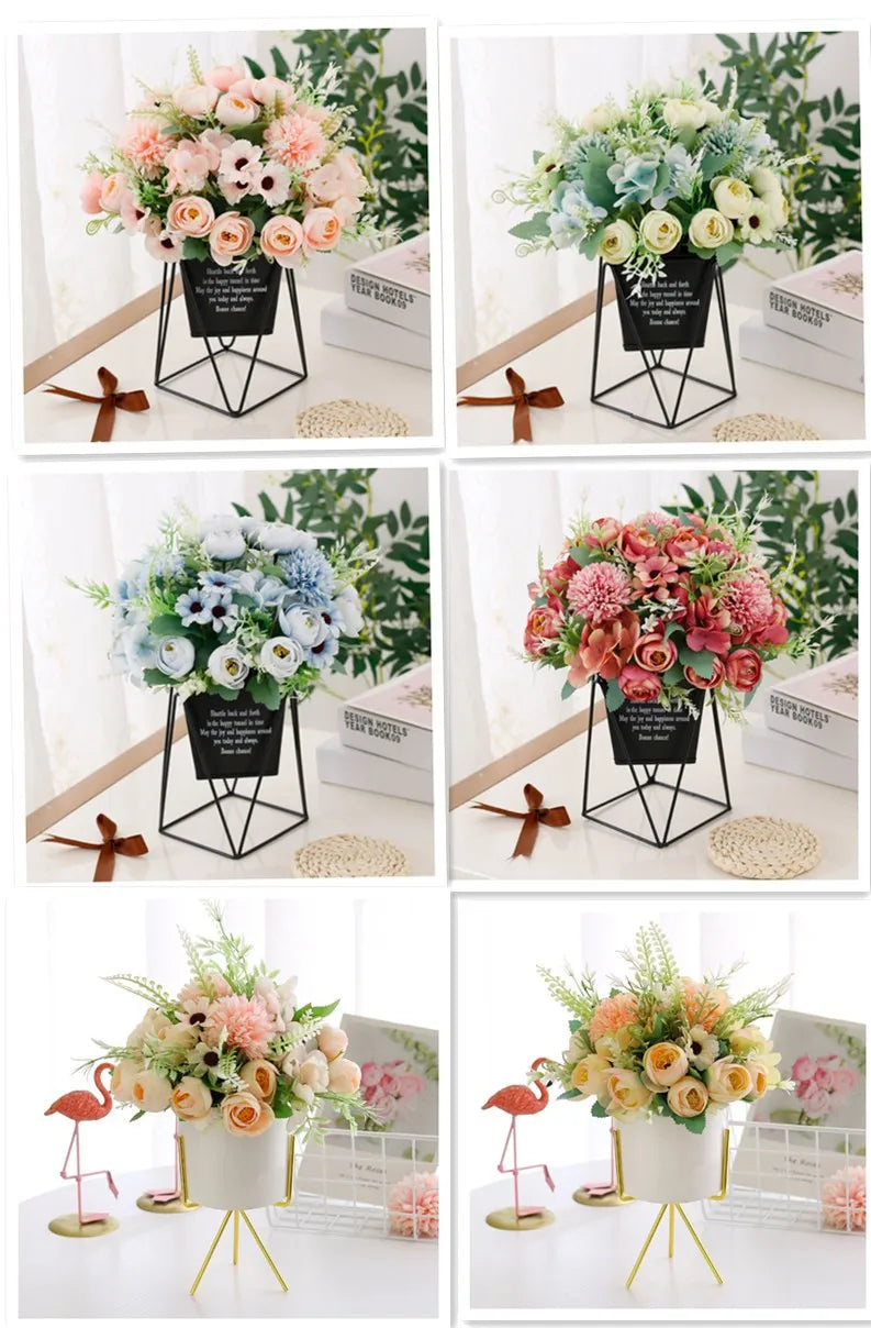 Artificial Flowers Silk Peony For Vase Bride Bouquet Wedding Home Room Table Decoration Fake Floral Hydrangea Gifts