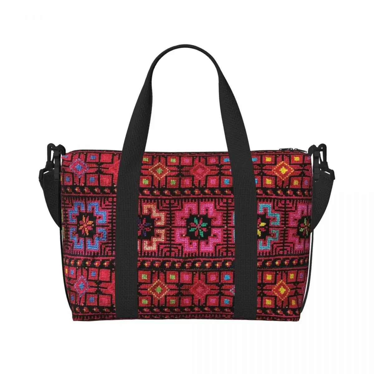 Custom Arabic Calligraphy Name With Palestinians Flag Hand Grocery Tote Shopping Bag Women Large Capacity Beach Gym Travel Bags