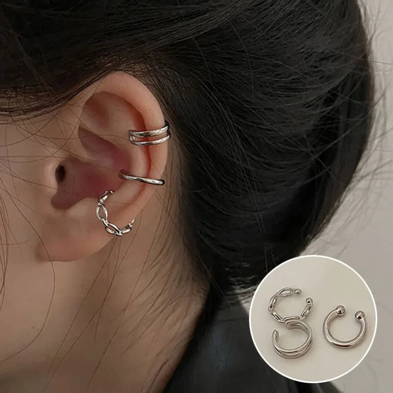 Cute Clip Earrings Female Buckle Ear Cuff No Piercings Fake Cartilage Ear for Women Delicate 2023 Fashion Jewelry Accessories