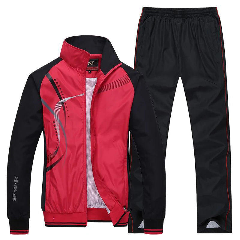 Men Sportswear New Spring Autumn Tracksuit 2 Piece Sets Sports Suit Jacket+Pant Sweatsuit Male Fashion Golfwear Men Clothing 5XL