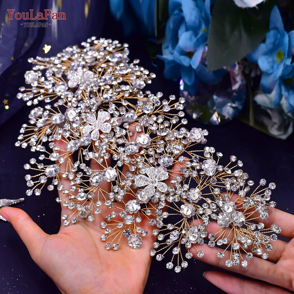YouLaPan Luxury Women Belts Bling Rhinestone Accessories For Wedding Brides Alloy Flower Belts For Bridesmaid Dresses Sash SH240