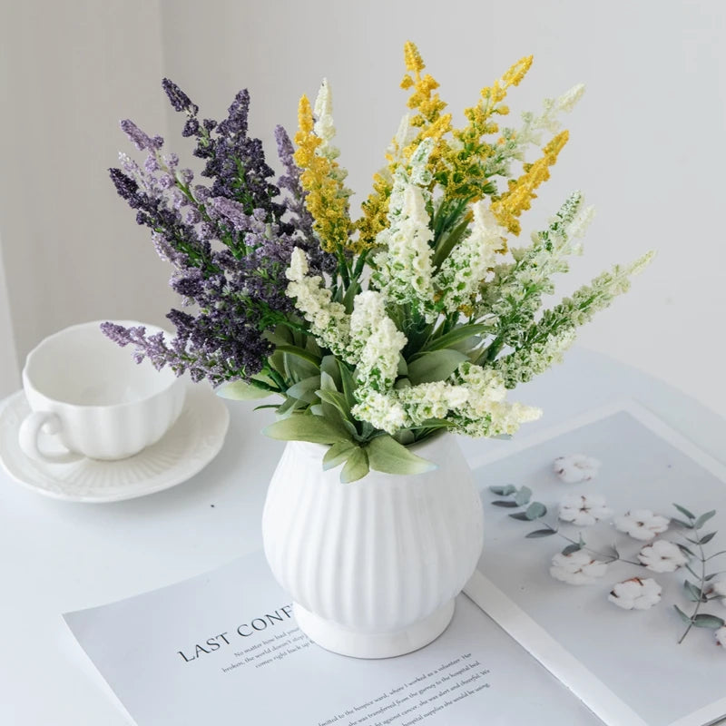 Artificial Lavender Foam Flower Family Room Vase Christmas Wedding Bouquet Garden Rose Arch Decoration Scrapbooking Accessories