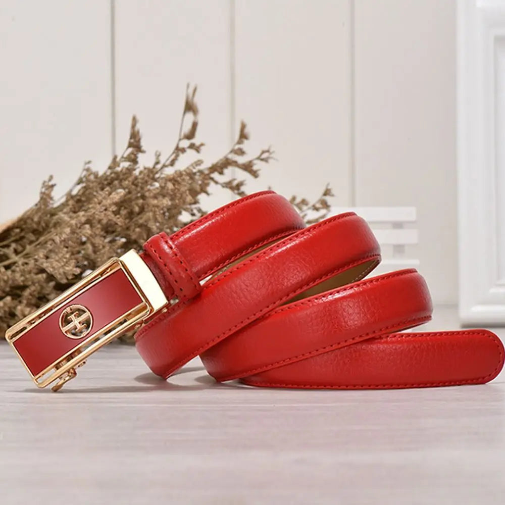 Casual Elegant Luxury Famous Designer Genuine Leather Belt Ladies Dress Belts Pants Bands Automatic Buckle Waistband
