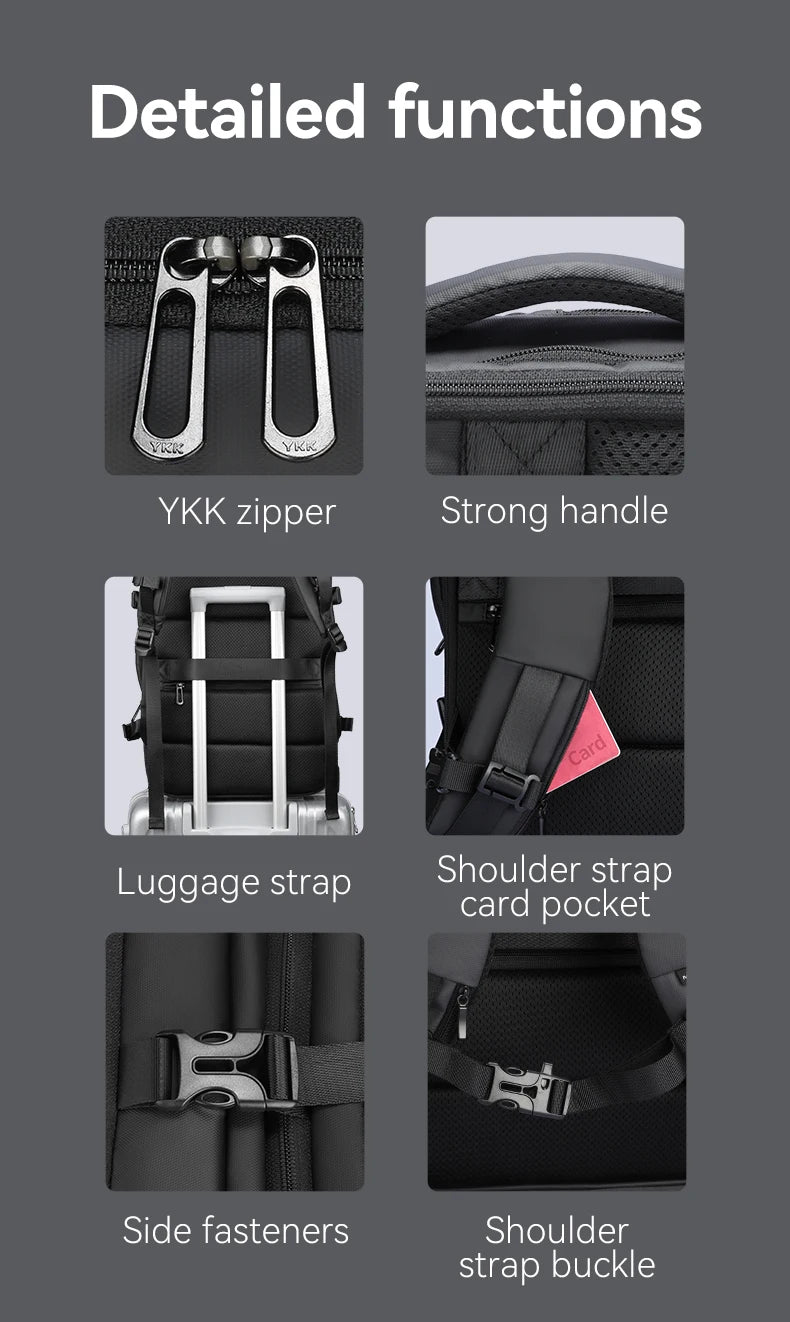 MARK RYDEN Large Travel Backpack Men Multi-functional 39L Expandable Airline Approved 17.3inch Laptop Backpack Ykk Zipper