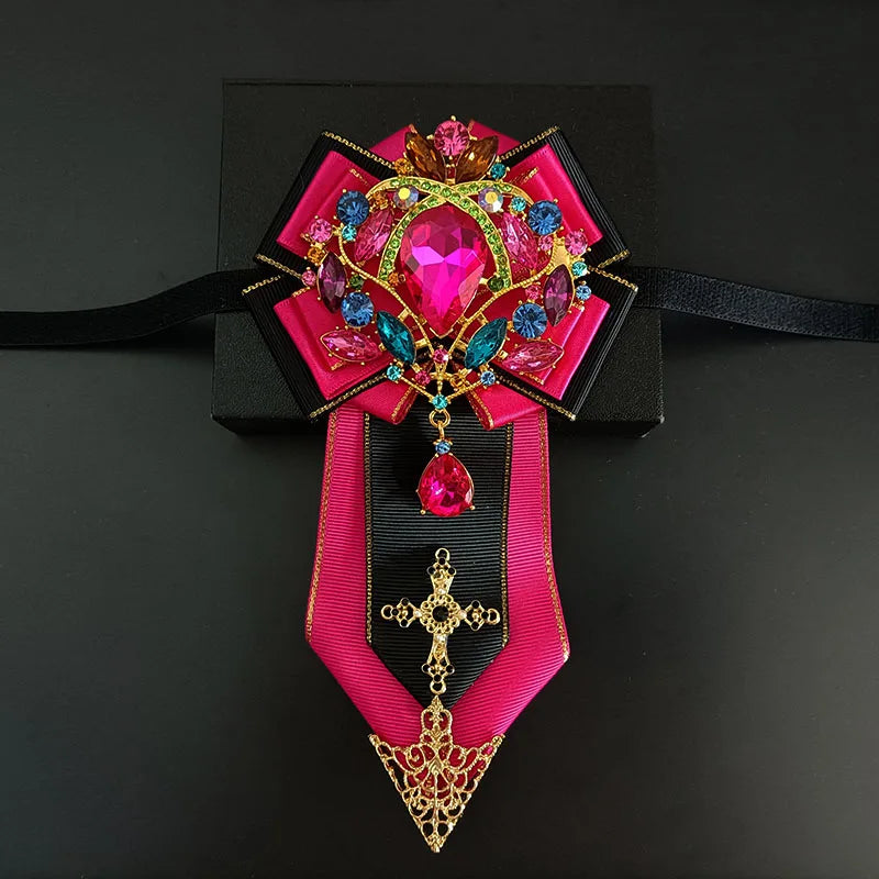 Men's Wedding Bow Tie Original Design Handmade Jewelry High-end Business Banquet Collar Flower Luxury Big Rhinestone Bowties