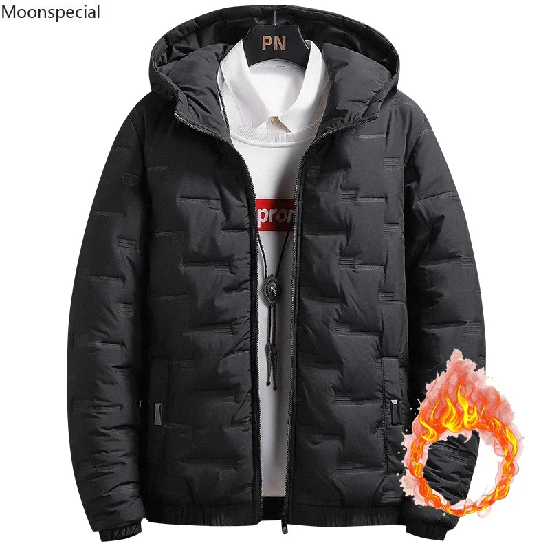 Winter Trendy Parkas Cotton-padded Coats Jacket Men Parkas Outdoor Hooded Coat Casual Windbreaker Thick Warm Coat Men Jacket
